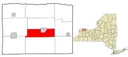 Location in Orleans County and the state of New York.