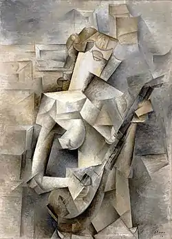 1910, Girl with a Mandolin (Fanny Tellier), oil on canvas, 100.3 × 73.6&nbsp;cm (39 × 28 in), Museum of Modern Art, New York