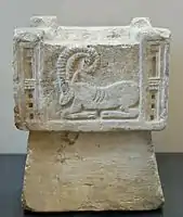 Perfume-burner with an ibex; 1st–3rd century AD; limestone; from Yemen; height: 30&nbsp;cm, width: 24&nbsp;cm, depth: 24&nbsp;cm; Louvre
