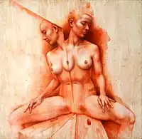 Untitled X, undated, airbrush, 121 x 120&nbsp;cm