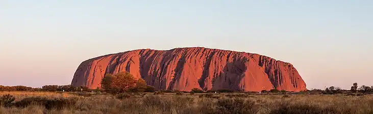 Uluru, an 863-metre (2,831&nbsp;ft) sandstone formation in Australia's Northern Territory
