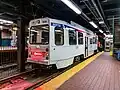 Trolley car at inbound platform