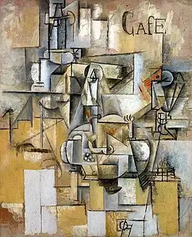 Pablo Picasso, 1911, Le pigeon aux petits pois (Pigeon with Peas), oil on canvas, 65 x 54 cm