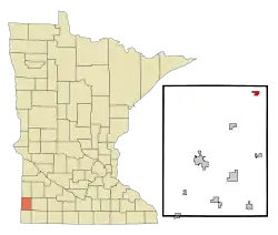 Location of Ruthton, Minnesota