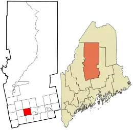 Location in Piscataquis County and the state of Maine.