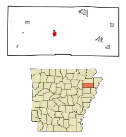 Location in Poinsett County and the state of Arkansas