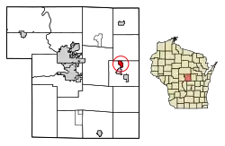 Location of Nelsonville in Portage County, Wisconsin.