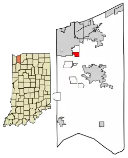 Location of South Haven in Porter County, Indiana.