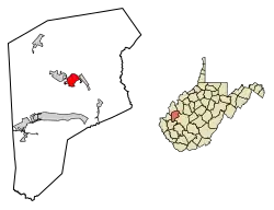 Location of Winfield in Putnam County, West Virginia.