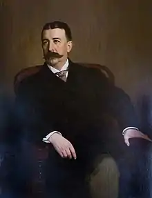 Flagg's official portrait of Rhode Island Governor Daniel Russell Brown, c. 1895