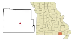 Location of Doniphan, Missouri