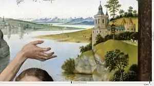 Detail of the landscape behind Jesus