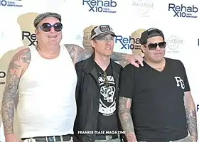Members of Sublime with Rome in 2013. From left to right, Eric Wilson, Josh Freese, Rome Ramirez