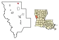 Location of Pleasant Hill in Sabine Parish, Louisiana.