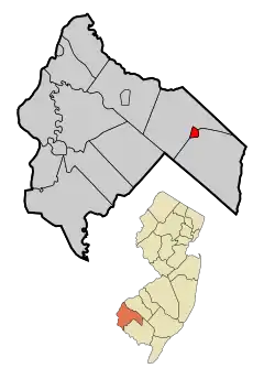 Location within Salem County. Inset: Location of Salem County in New Jersey