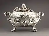 French Rococo tureen; 1749; height: 26.3&nbsp;cm, width: 39&nbsp;cm, depth: 24&nbsp;cm; Metropolitan Museum of Art