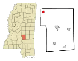 Location of Polkville, Mississippi