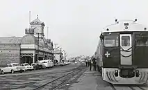 South Australian Railways Bluebird railcar 260 at Ellen Street railway station, Port Pirie, 1962