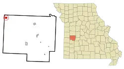 Location of Appleton City, Missouri