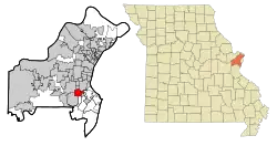 Location of Crestwood, Missouri