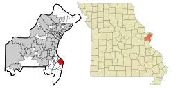 Location of Lemay, Missouri