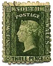 New South Wales 3-pence stamp of 1891