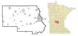 Location of the city of St. Anthonywithin Stearns County, Minnesota