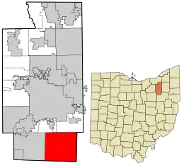 Location in Summit County and the state of Ohio