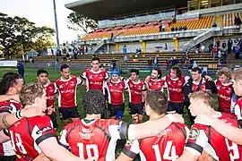 Canberra Vikings post game huddle