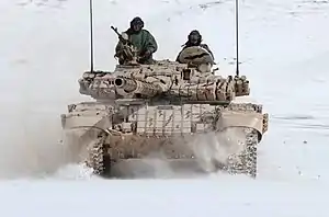 An upgraded T-72
by India featuring added ERA blocks,new generation sights and more