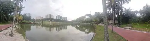 Panorama view of Permaisuri Lake Gardens in 2022