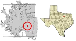 Location of Dalworthington Gardens in Tarrant County, Texas