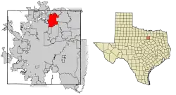 Location within Tarrant County and Texas