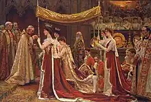 The anointing of Queen Alexandra at the coronation of Edward VII