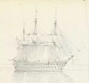 HMS&nbsp;Sans Pareil in Besika Bay, 3 October 1853