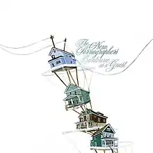 An illustration of several houses stacked on top of one another.