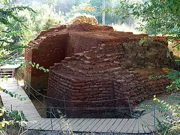 Troy&nbsp;II fortifications with modern reconstructed mudbrick