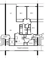 Typical apartment showing tenant stairs.