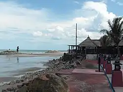 Puek Tian Beach and statue of Phisuea Samut