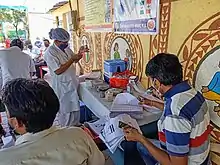 Vaccination drive for COVID prevention in Bhopal, India.