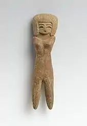 Female figurine; 2600-1500 BCE; ceramic; 11 x 2.9 x 1.6&nbsp;cm (45⁄16 x 11⁄8 x 5⁄8 in.); Brooklyn Museum (New York City)