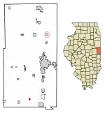 Location of Indianola in Vermilion County, Illinois.