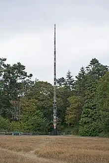 "The Story Pole", a totem pole erected in 1956, which was the tallest freestanding totem pole in the world.