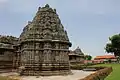 View of front right shrine with rear shrine in the background in the Veeranarayana temple at Belavadi