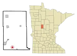 Location of Verndale, Minnesota