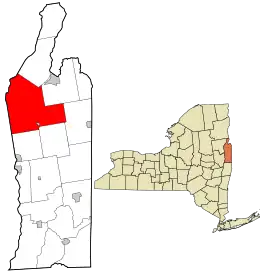 Location in Washington County and the state of New York.