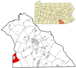 Location in York County and the state of Pennsylvania.