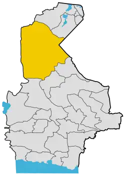 Location of Zahedan County in Sistan and Baluchestan province